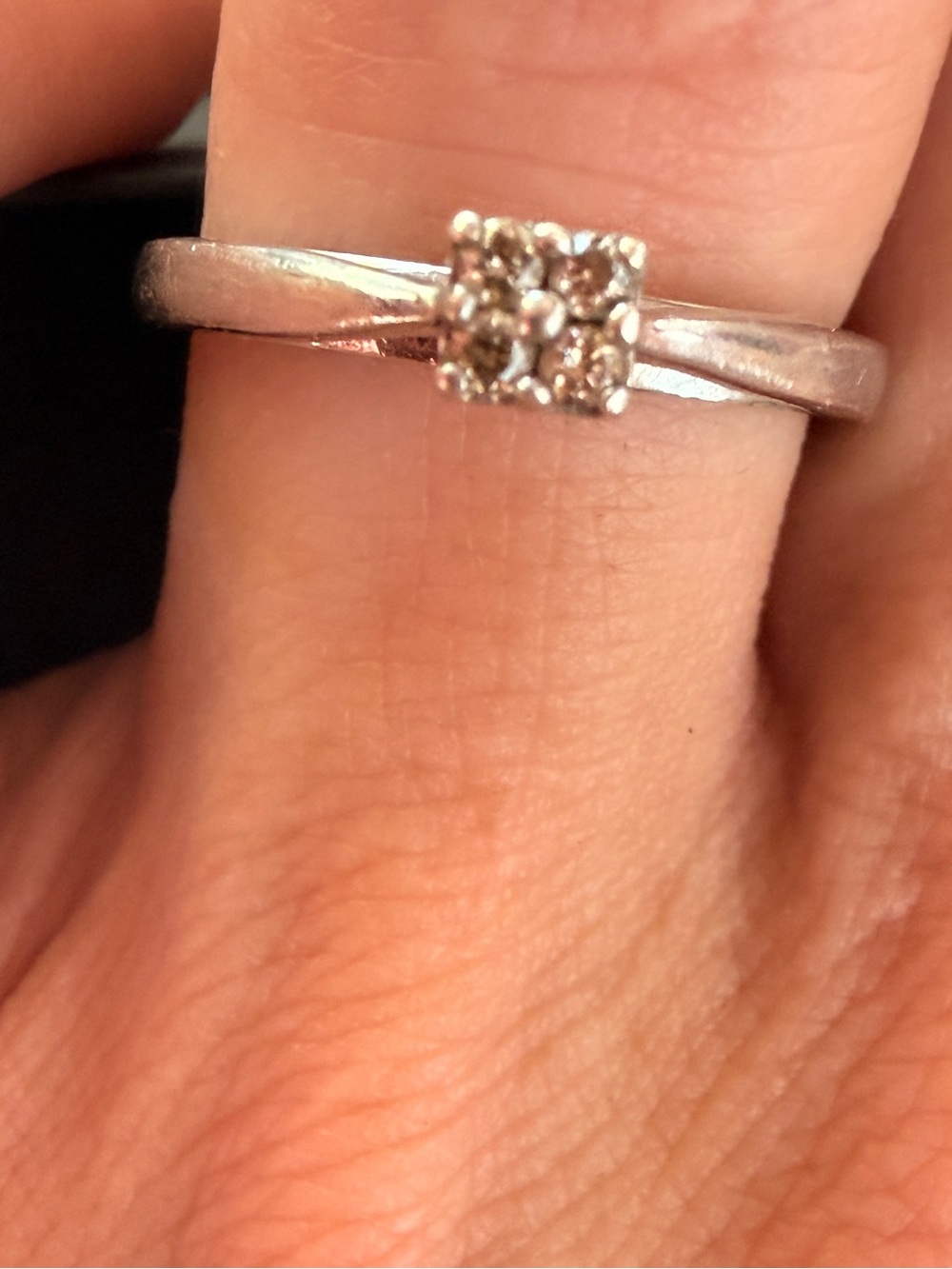 Natural Diamond Cluster Ring Sz7